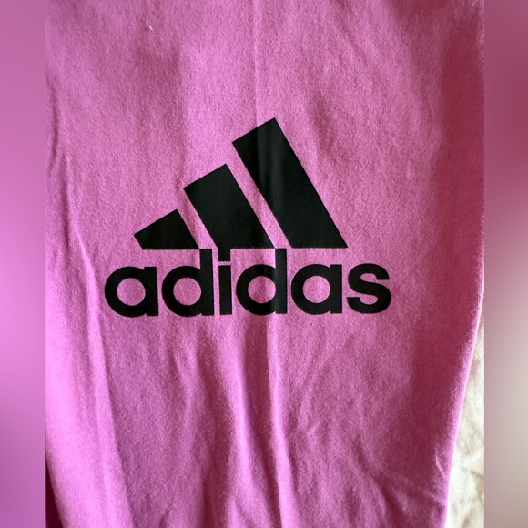 EUC Adidas Girls Pink Logo Cotton Leggings - Picture 5 of 7